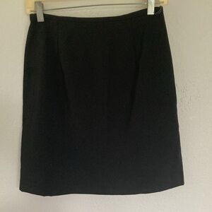 Black Midi Pencil Skirt Back Zip Closure Size 5/6